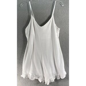 Love Cameron Juniors Tank Top Jumper Romper Size S White Tie Linen Viscose Blend